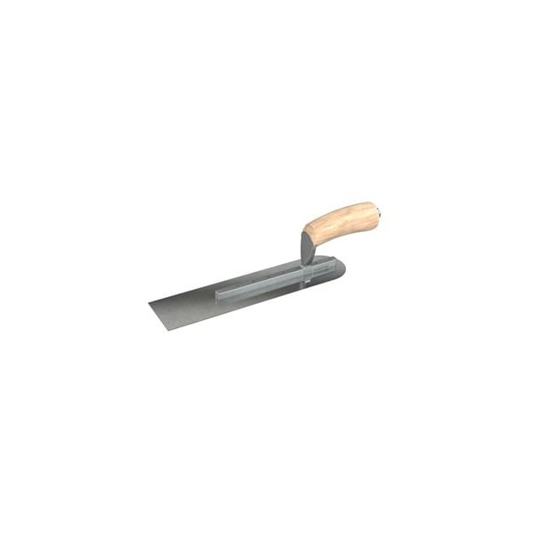 Carbon Steel Pipe Trowel - 12" x 3" with Camel Back Wood Handle